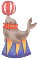 aquarela de desenho animado de circo png