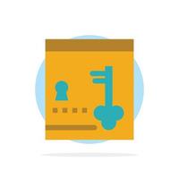 Safe Locker Lock Key Abstract Circle Background Flat color Icon vector