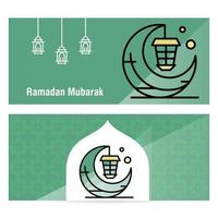 Ramadan Kareem concept banner with islamic  patterns vector