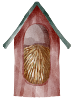 Birdhouse watercolor hand painted png