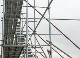 A scaffolding structure in construction site photo