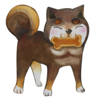 aquarela de personagem animal cachorro fofo png