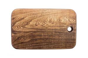 tabla de cortar de madera aislada foto