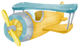 avion aquarelle dessin animé mignon png