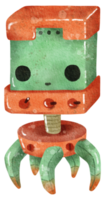 lindo robot mano pintura acuarela png