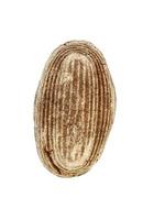 Black rye bread. Isolated on a white background. top view photo