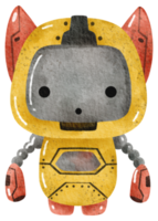 carino robot mano dipingere acquerello png