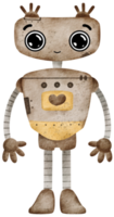 carino robot mano dipingere acquerello png