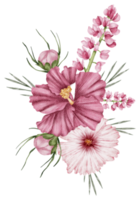 Watercolor Pink Floral Botanical png