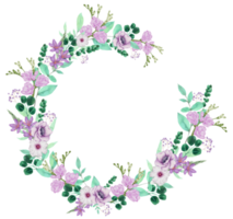 acuarela violeta floral botánico png