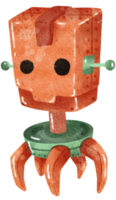 lindo robot mano pintura acuarela png