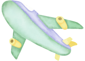 aereo acquerello cartone animato carino png