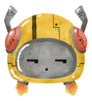 carino robot mano dipingere acquerello png