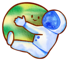 Astronaut und Weltraumaquarell png