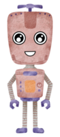 aquarelle de peinture à la main de robot mignon png