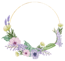 aquarela violeta floral botânico png