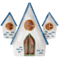 pequeña casa acuarela dibujos animados lindo png