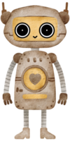 söt robot hand måla vattenfärg png