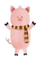 lindo personaje animal acuarela png