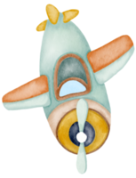 desenho de aquarela de avião fofo png