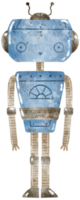 aquarelle de peinture à la main de robot mignon png