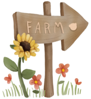 Farm watercolor cartoon cute png