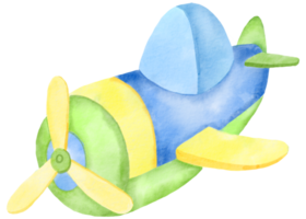 desenho de aquarela de avião fofo png