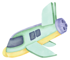 Airplane watercolor cartoon cute png