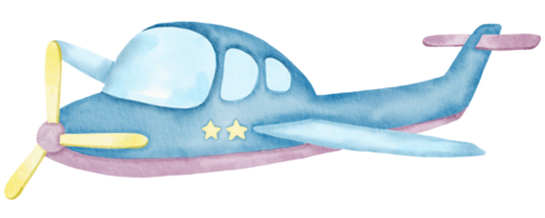 Airplane watercolor cartoon cute png