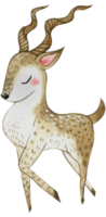 Cute animal character watercolor png