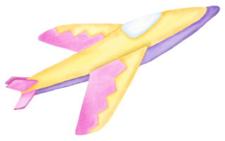 avion aquarelle dessin animé mignon png