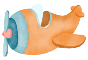 aereo acquerello cartone animato carino png