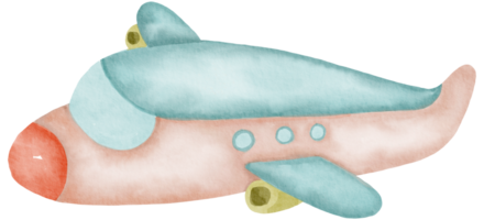 avión acuarela dibujos animados lindo png