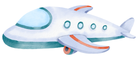 desenho de aquarela de avião fofo png