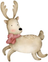 Christmas reindeer cartoon cute watercolor png