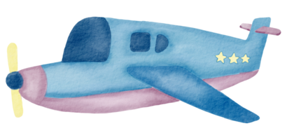 flygplan vattenfärg tecknad serie söt png