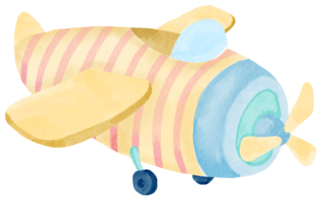 avion aquarelle dessin animé mignon png