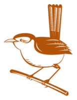 wren bird perched on branch png