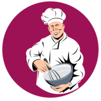 chef, cocinero, panadero, tenencia, tazón de mezcla png