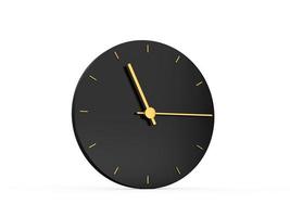 Premium Gold Clock icon isolated 11 15 o clock quarter past eleven on black icon background. eleven fifteen o'clock Time icon 3d illustration photo