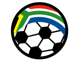 voetbal bal met vlag van republiek van zuiden Afrika png