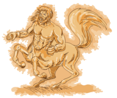 Centaur angry and rearing up png