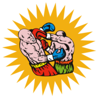 boxer connecting knockout punch png