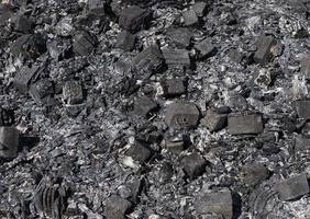 charcoal ashes from wood combustion photo
