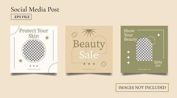 Beauty social media post banner template vector