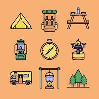 diseño de ilustración de icono de camping plano vector