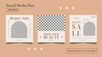 Beauty social media post banner template vector