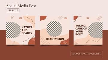 Beauty social media post banner template vector