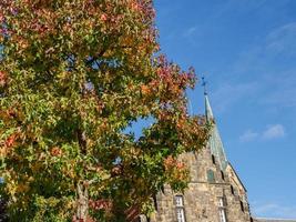 teh city of Schuettorf at the Vechte River in germany photo