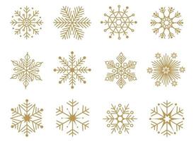 conjunto de iconos de copo de nieve. pictograma vectorial editable aislado sobre fondo blanco. símbolos de contorno de moda para aplicaciones móviles y diseño de sitios web. paquete de iconos premium en estilo de línea de moda vector